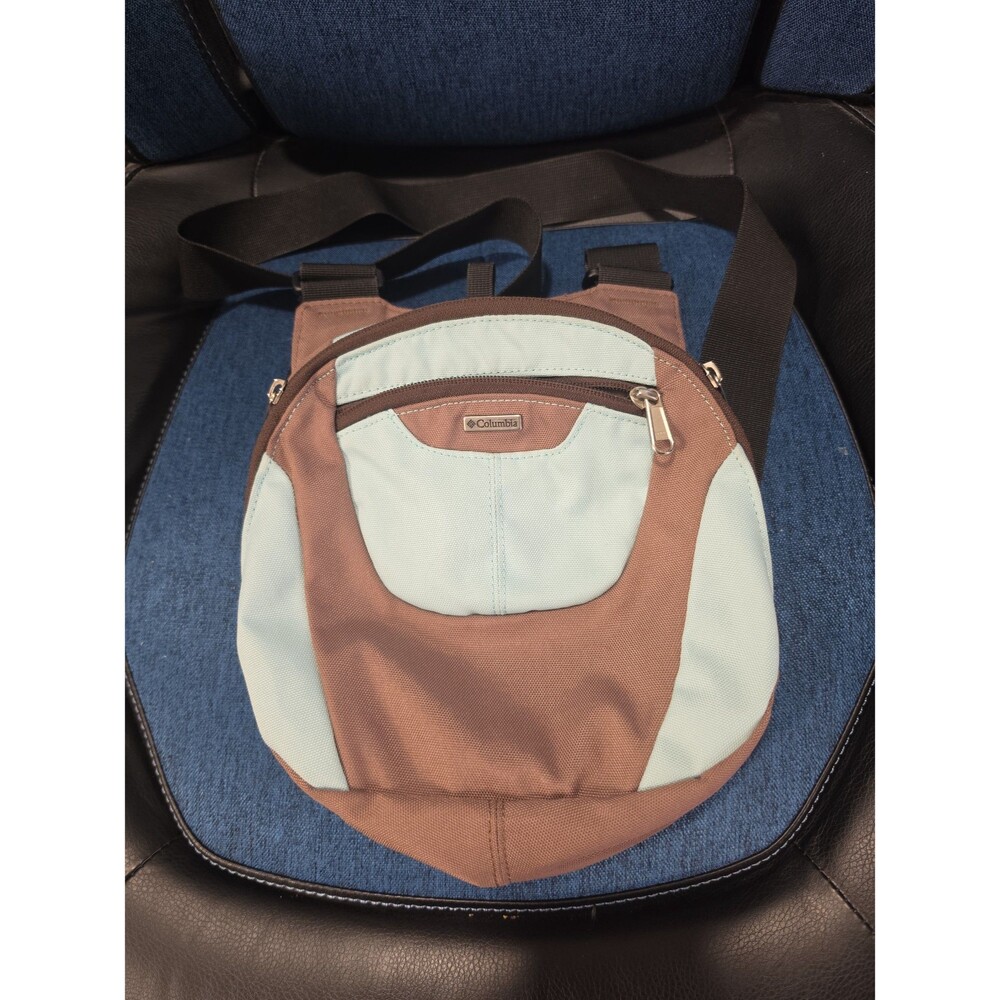 Columbia Light Blue & Brown Crossbody Bag